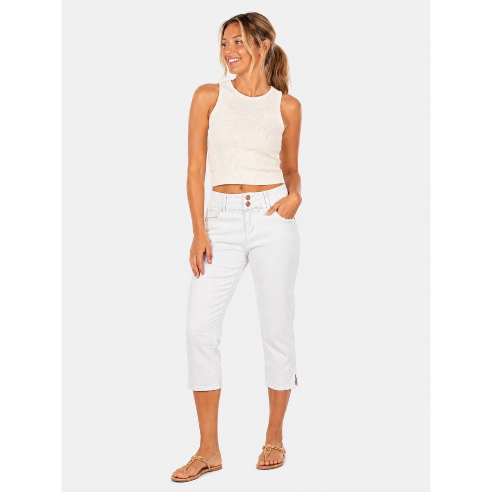 White Mark Plus White Denim 90s Capri Pants Size 18 XL NWT NEW